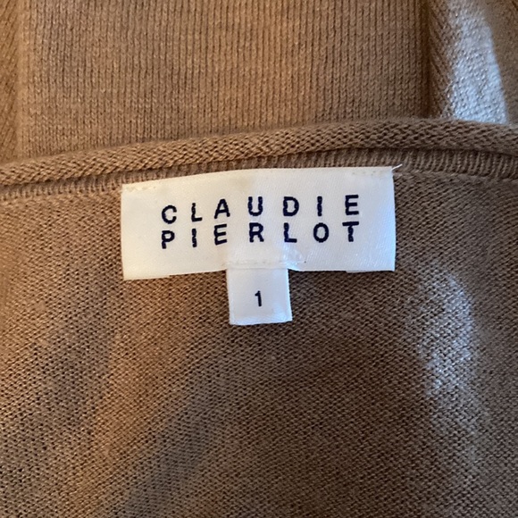 CLAUDIE PIERLOT brown silk cashmere cardigan size small - Picture 5 of 8